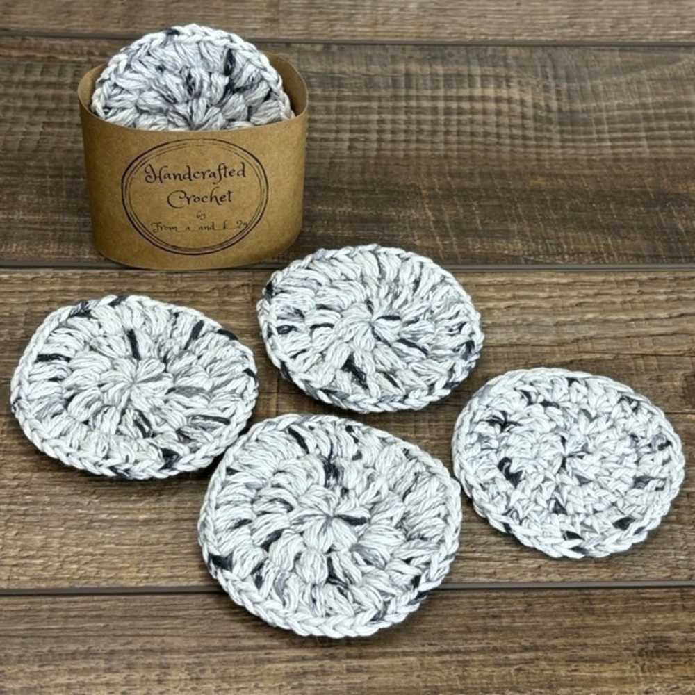Handcrafted Crochet Face Round Makeup Remover Scrubbies Set Cotton Yarn